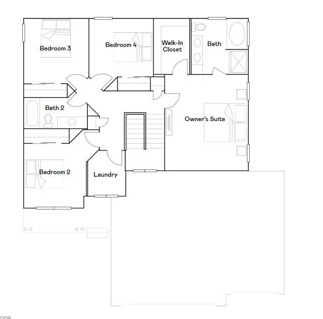 Bristol upper level floorplan.