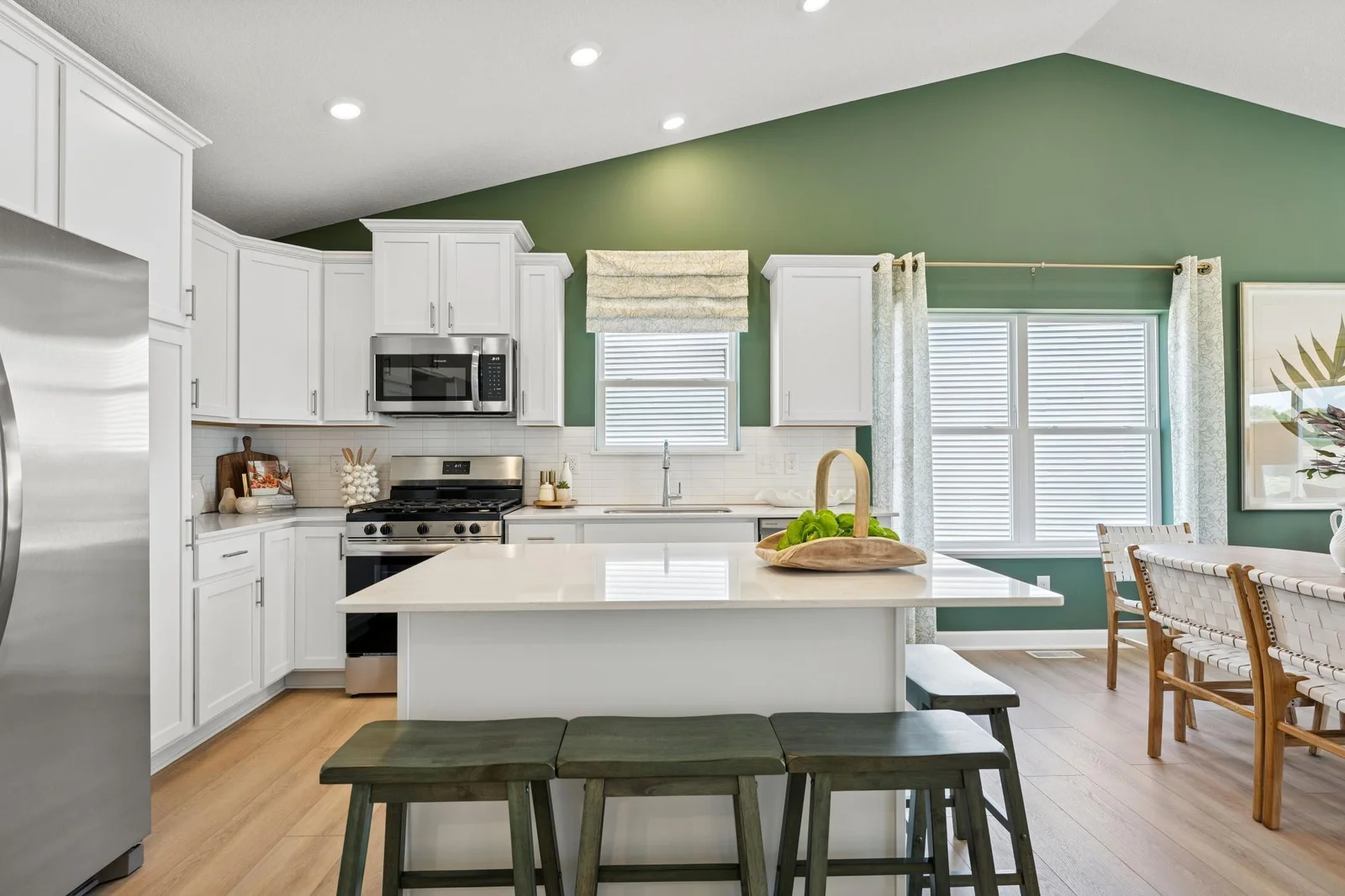 (Photo of a decorated model. Features and finishes will vary) The eat in kitchen is perfect for entertaining!