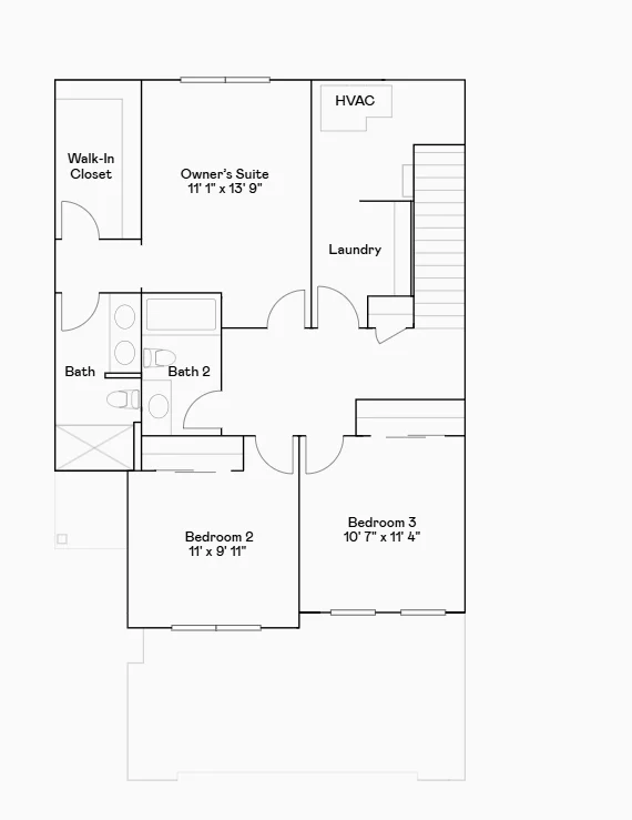 Floorplan of the upper level.