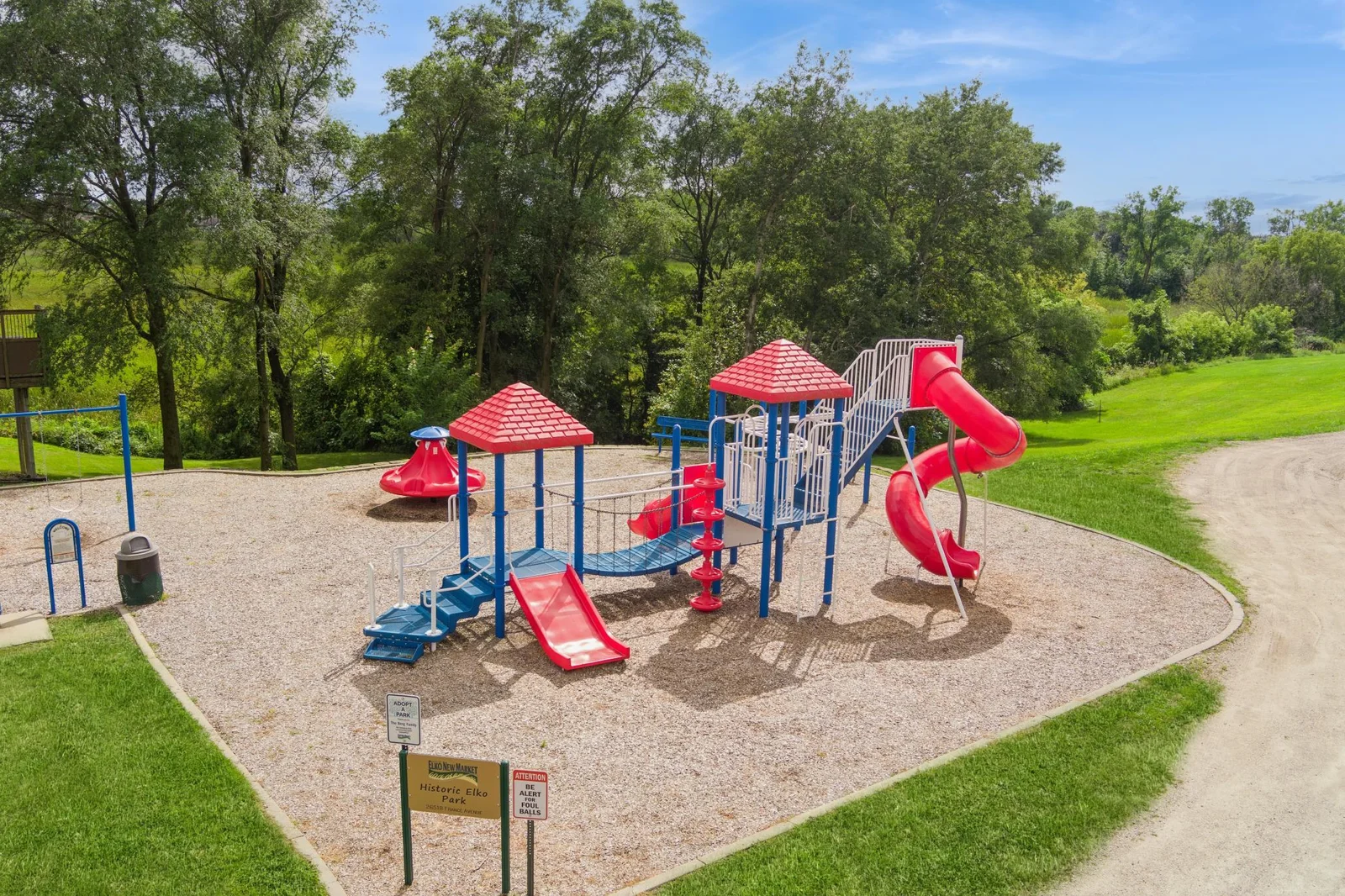 Aerial shot of a local park.