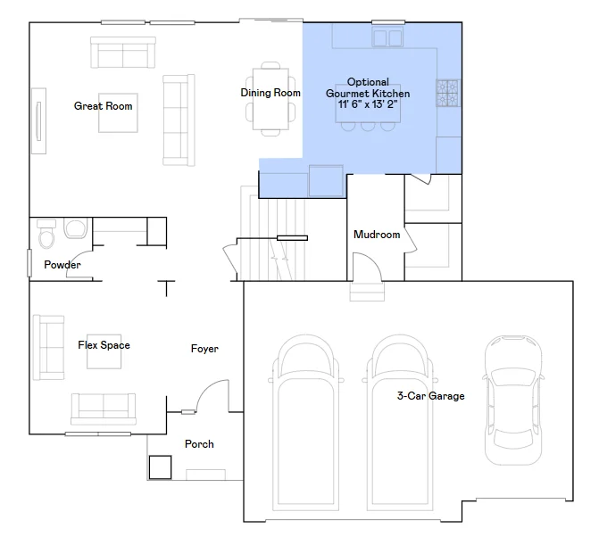 Main level floorplan.