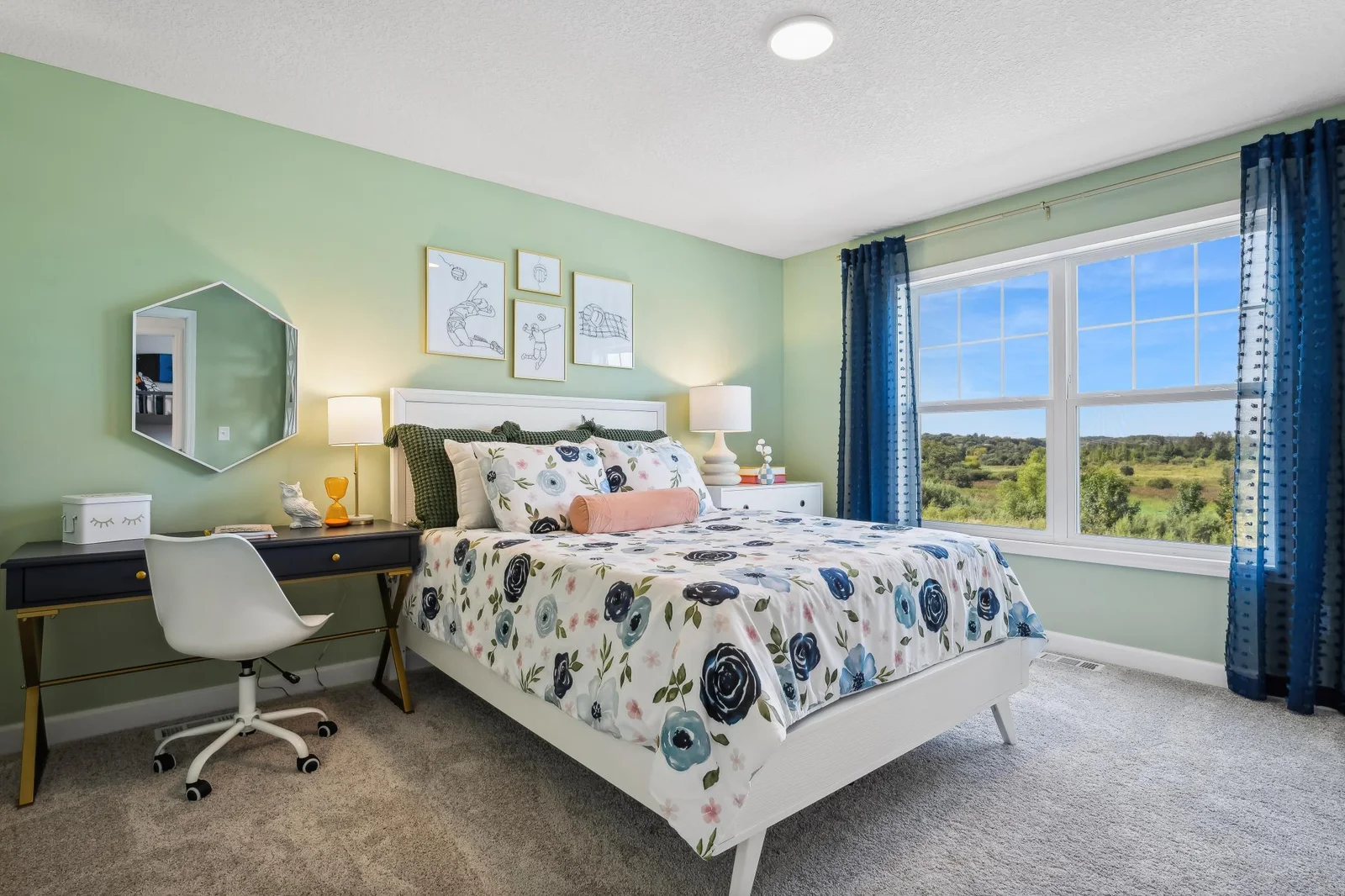 (Photos of model home, features will vary) The home has four bedrooms and is perfect for a growing family or someone simply looking for more space.