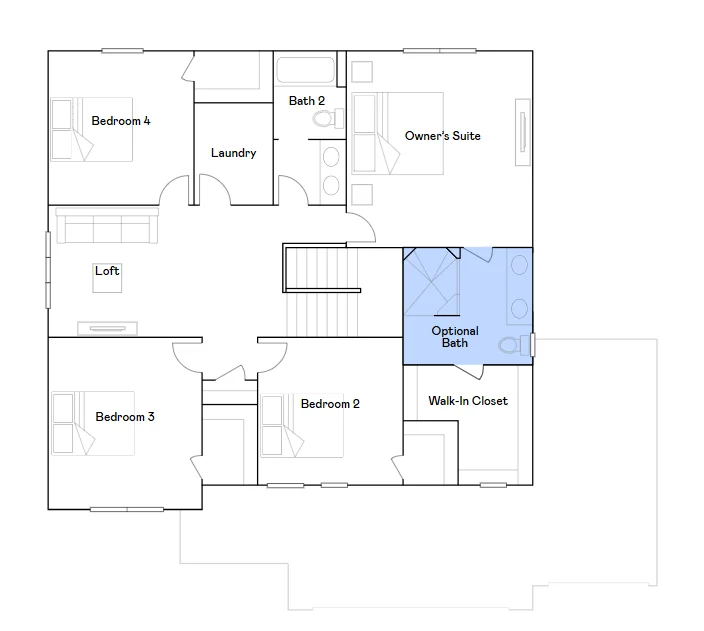 Upper level floorplan.