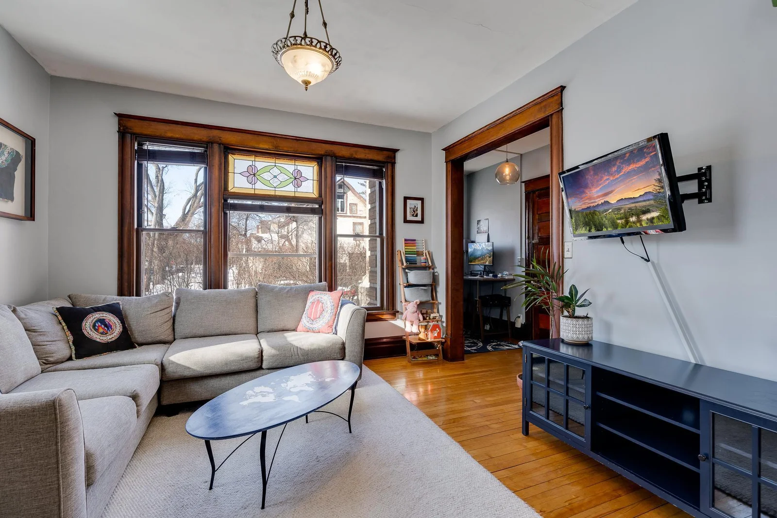The front door leads to another foyer and into your living room