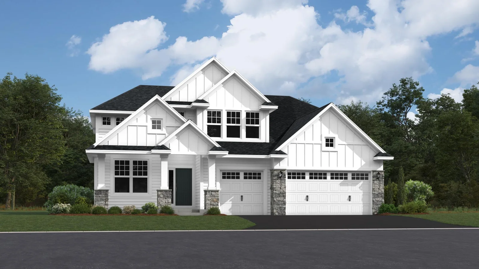 (Exterior rendering, actual home's finishes will vary) A striking introduction to your new home, the Itasca plan offers outstanding curb appeal. This home features five bedrooms, an upstairs loft and more!