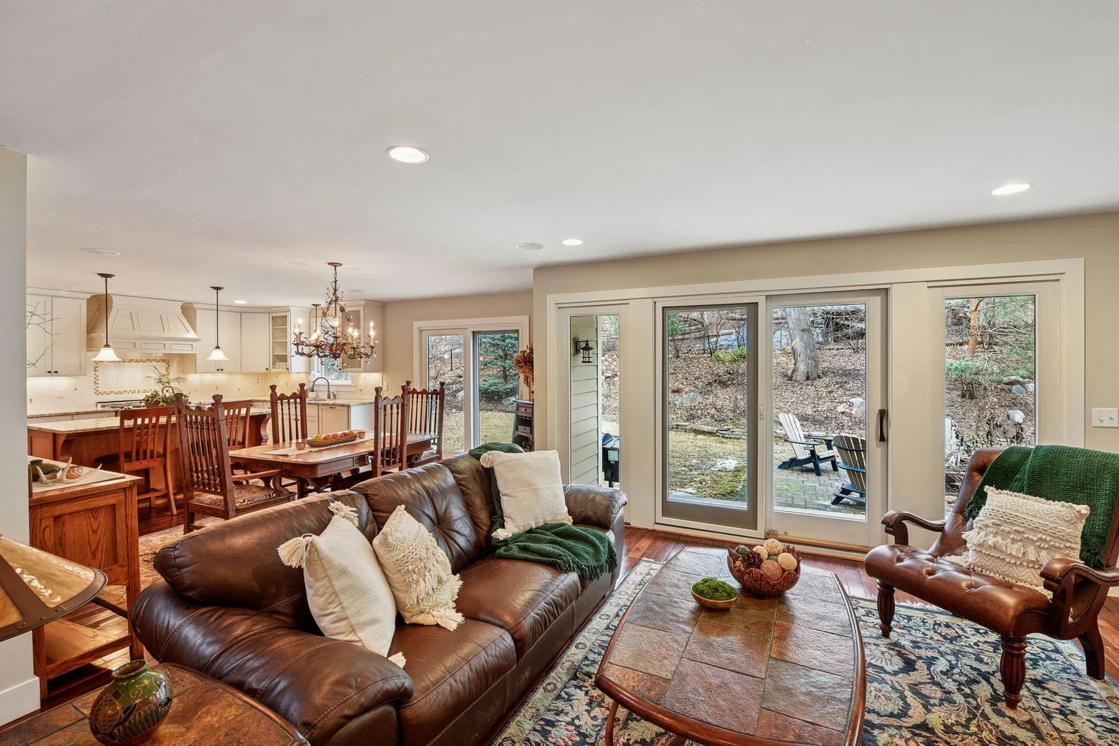 Everyone can be a part of the entertainment prep and not get in each other's way, whether it be chatting in the family room area, informal dining space or the kitchen.