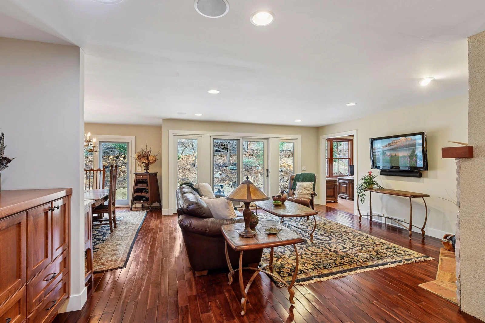 Come in and stay awhile. This large, open, main level family room is a great spot to hang out.