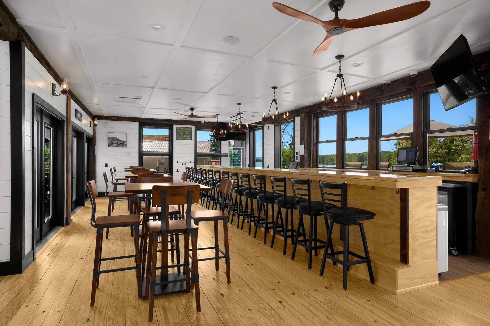 Bar overlooking river