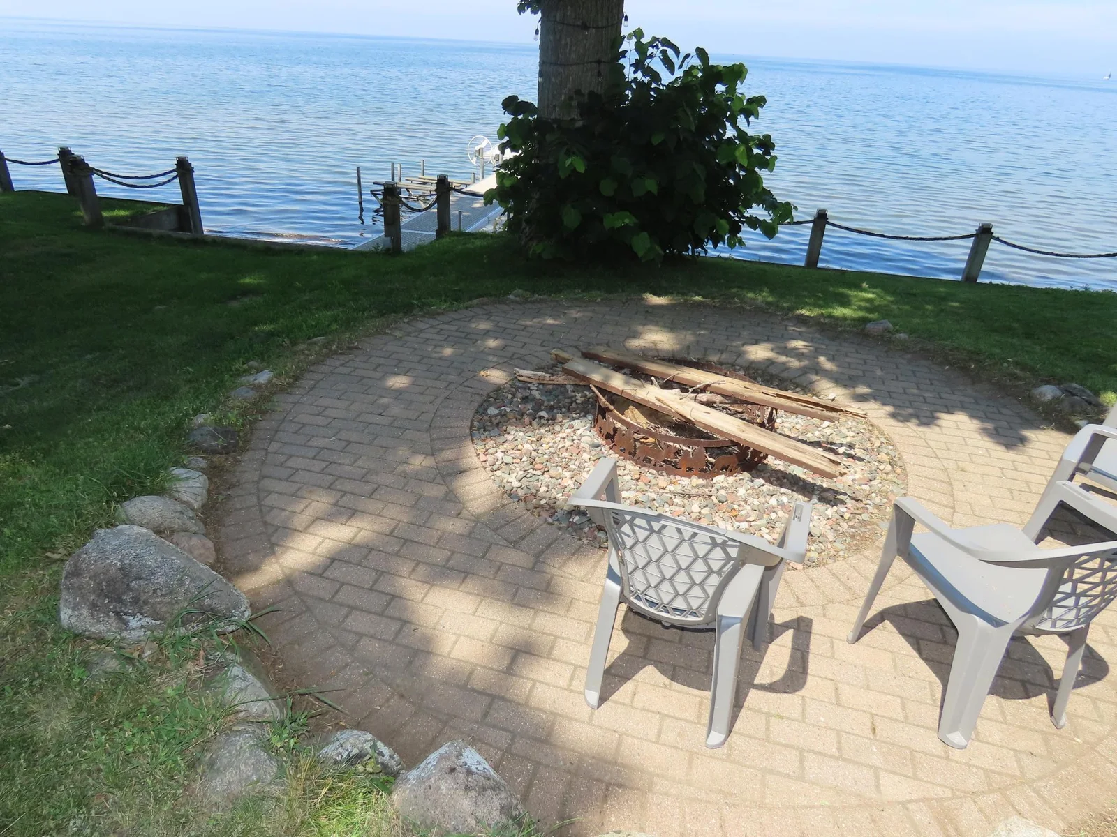 Custom brick firepit area