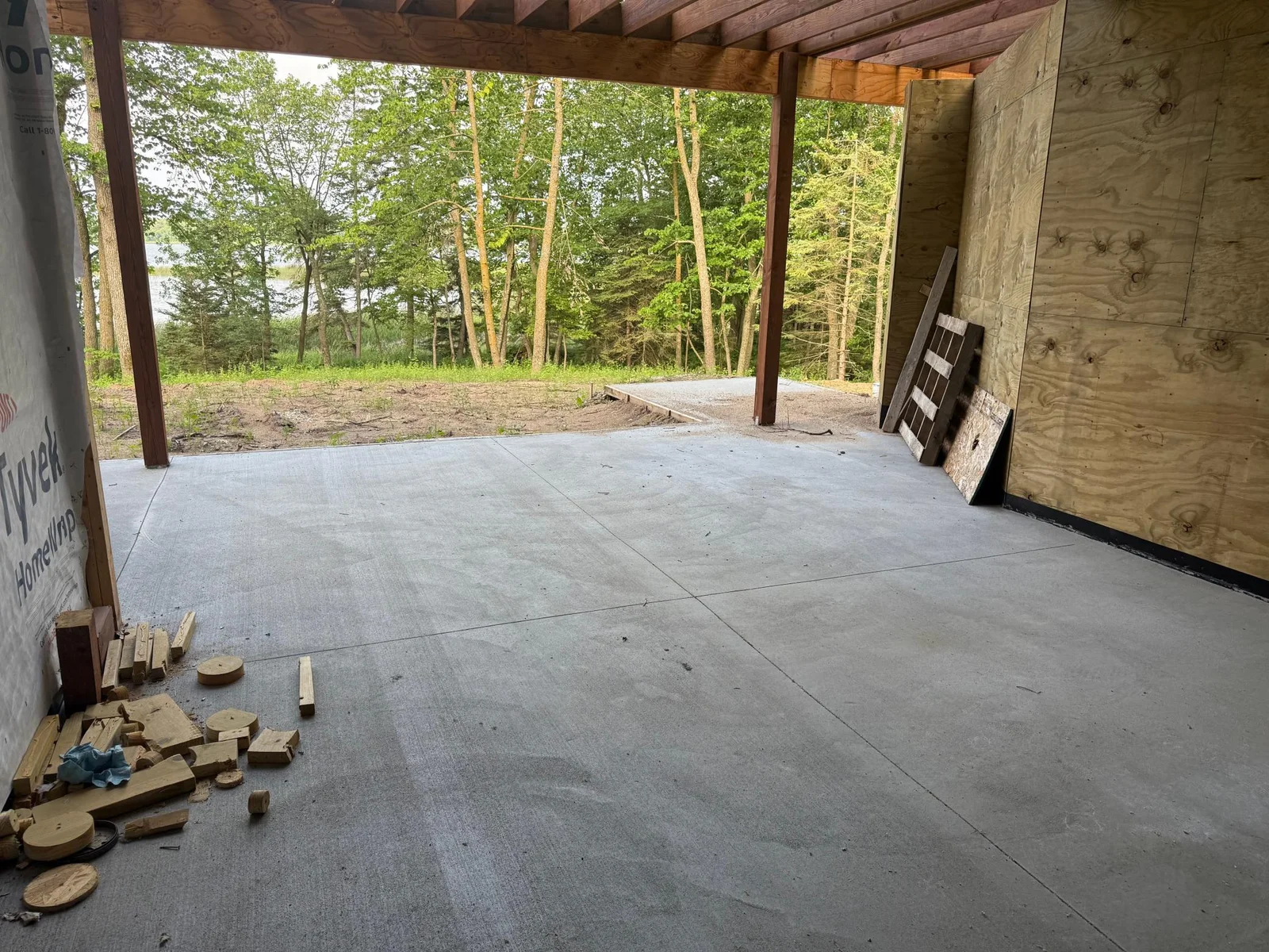 Concrete patio lower level