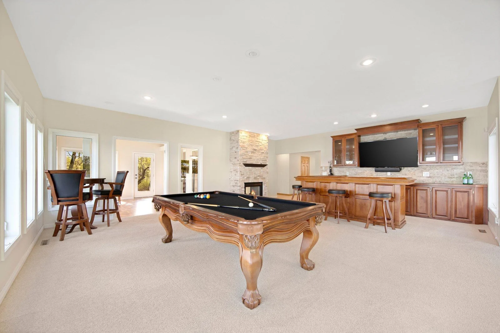This expansive room has so many possibilities, currently set up as a game room.