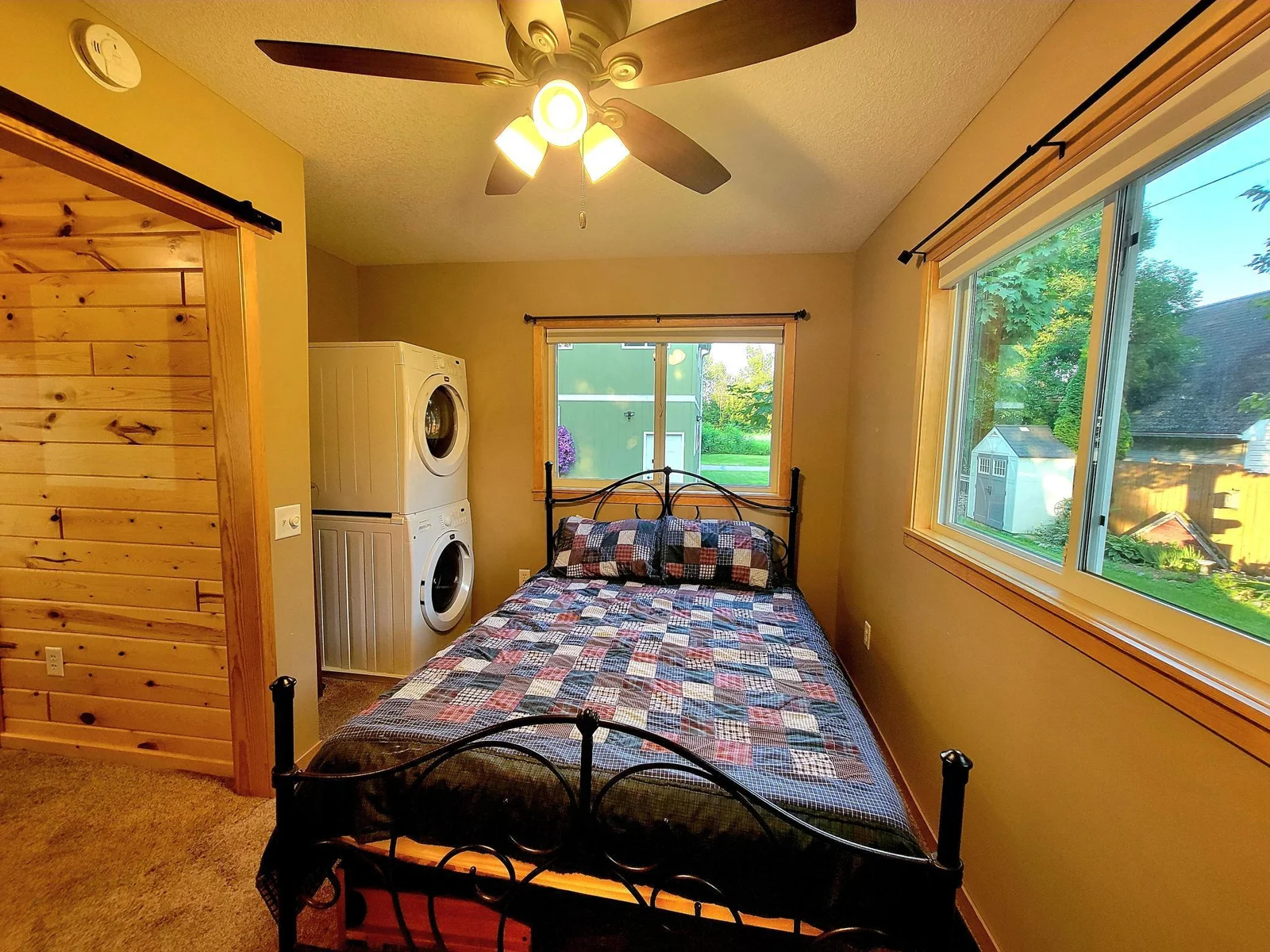 washer & dryer in the bedroom