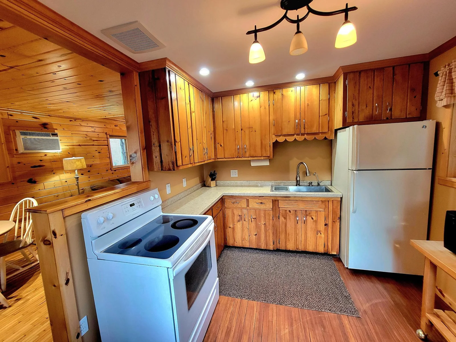 original 1940's white pine custom cabinets