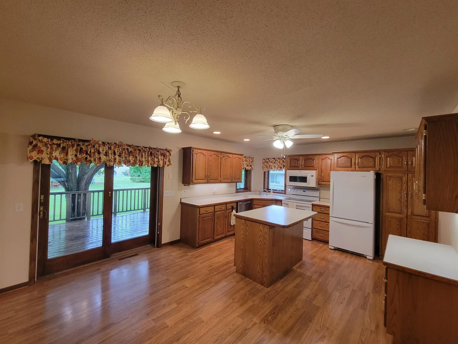patio door leads to large deck