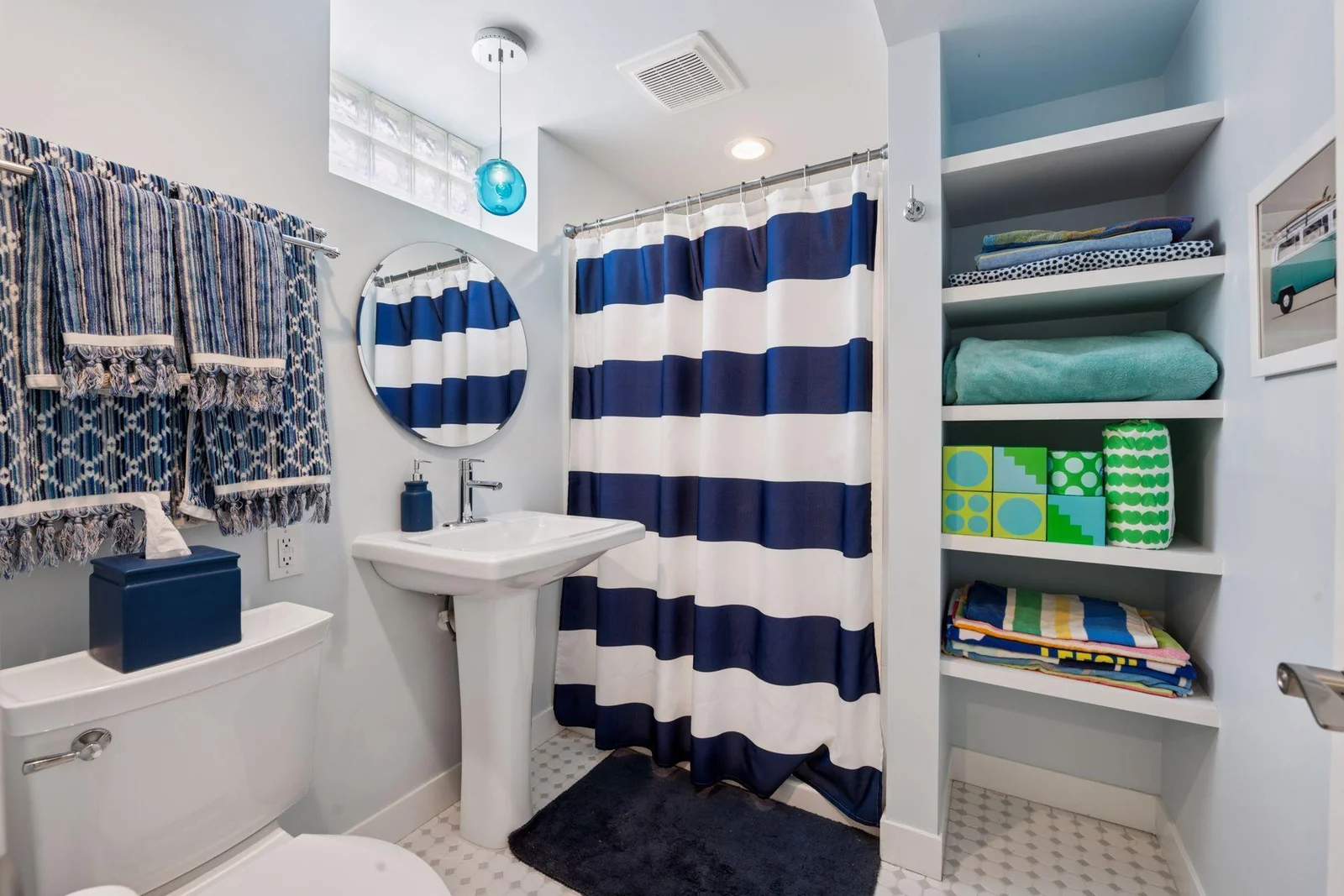 Updated full bath on the lower level