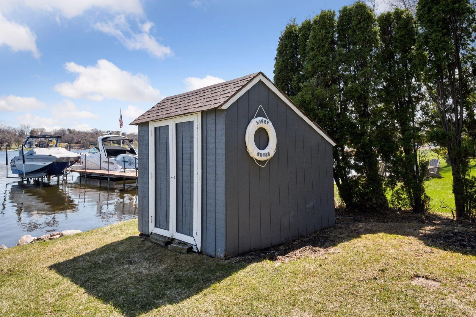A rare, grandfathered in shed could be used for boat equipment or gathering space