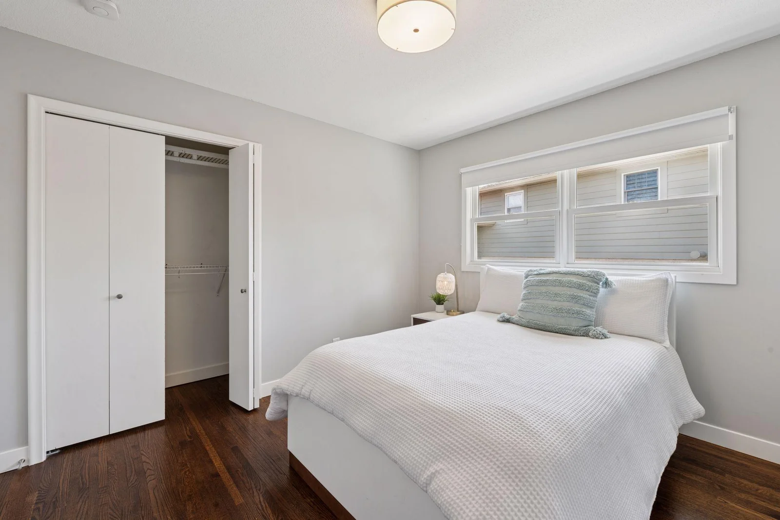 Plenty of natural light and closet space for this first bedroom
