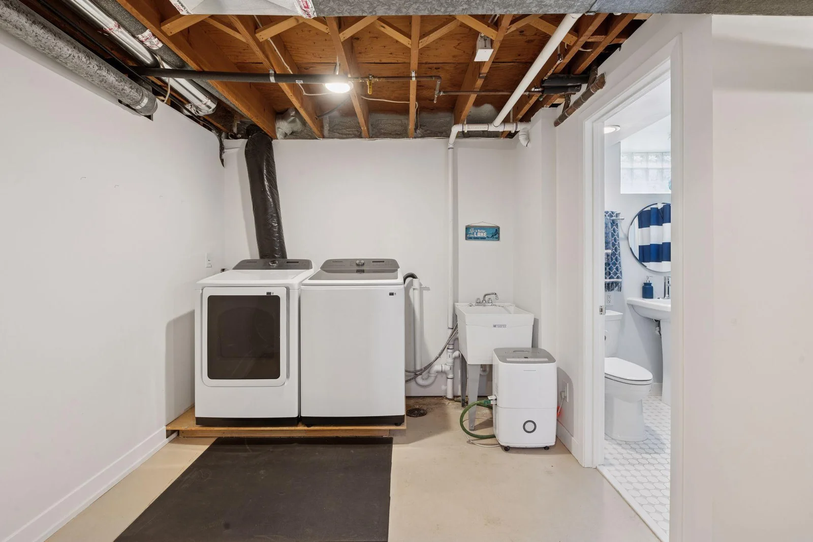 Laundry is located in the lower level
