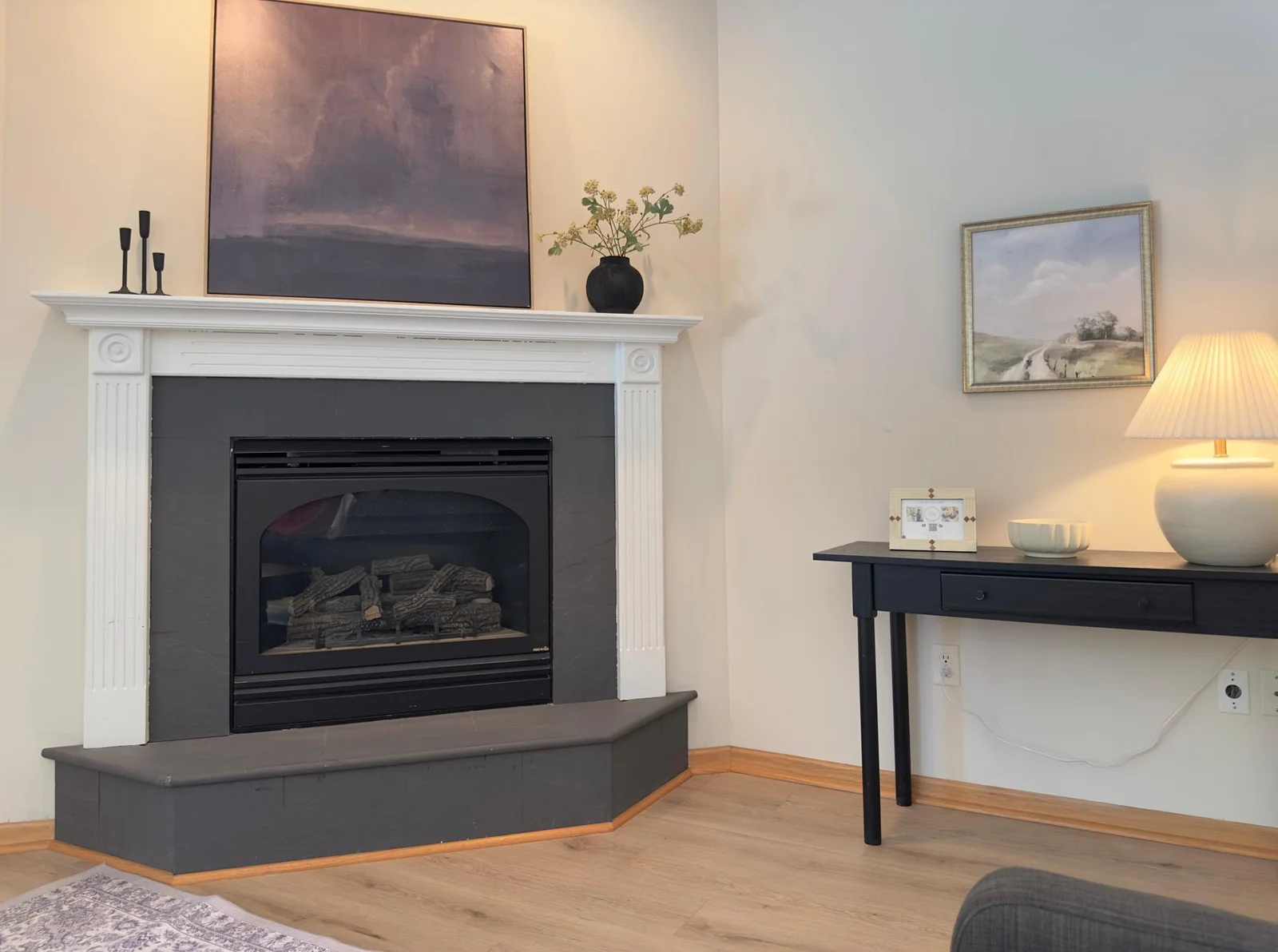Family room with gas fireplace!