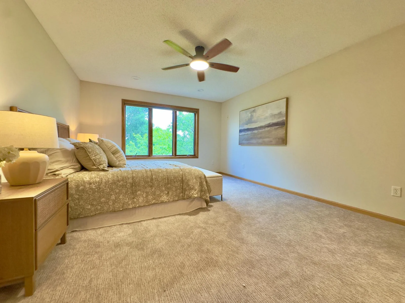 Spacious primary bedroom