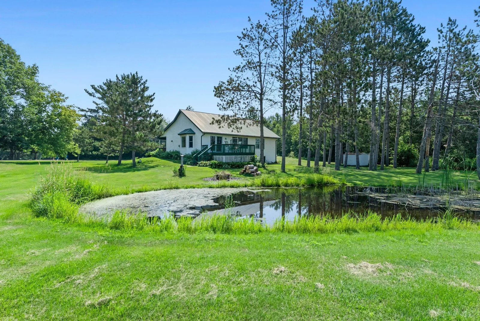 The owner created this pond during the construction of the home.