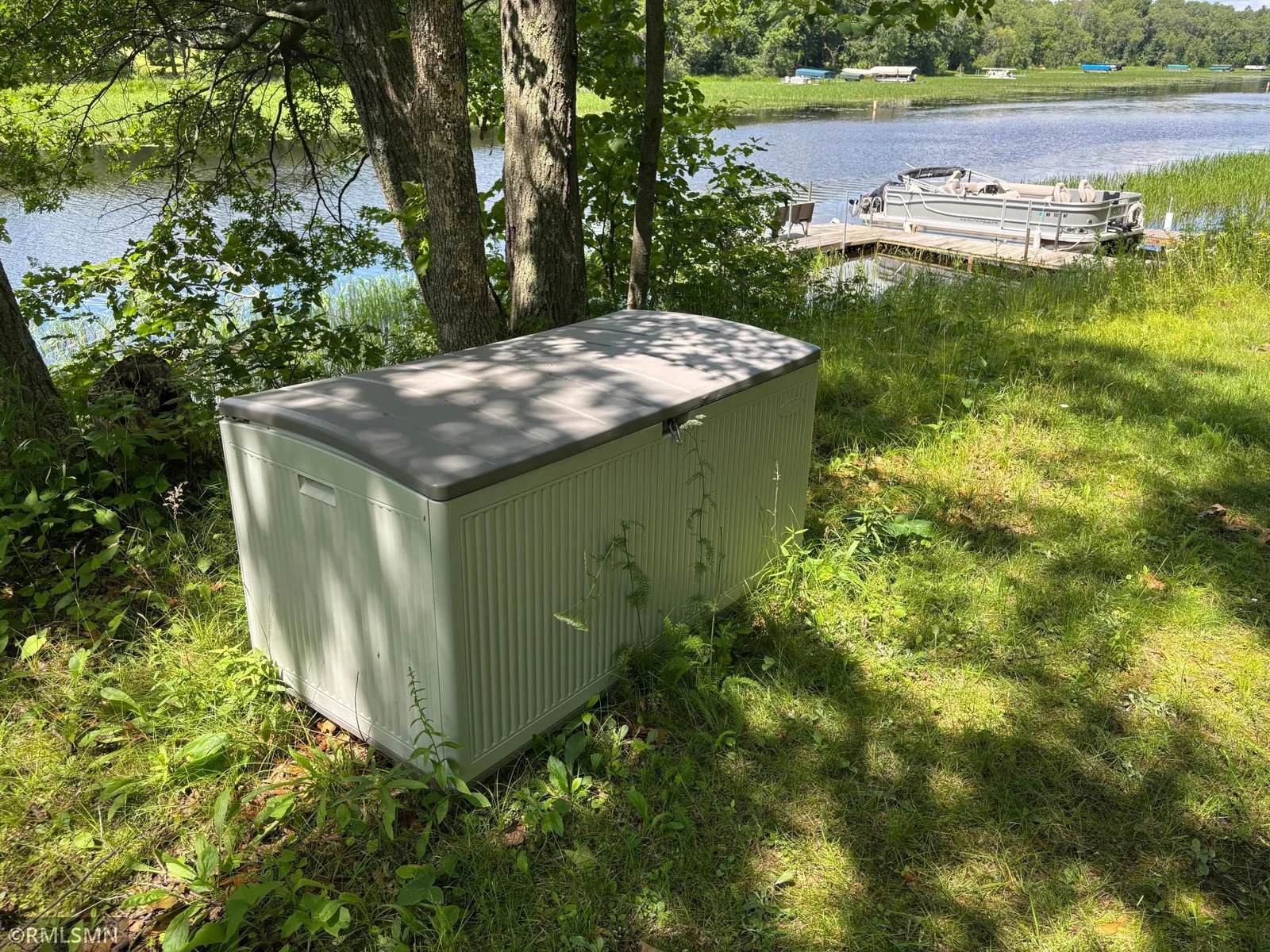 Waterfront storage for boating supplies.