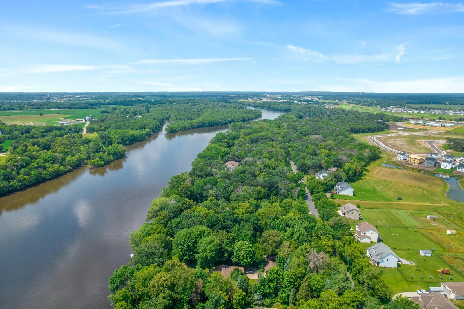 Northwest view of the Mississippi River
