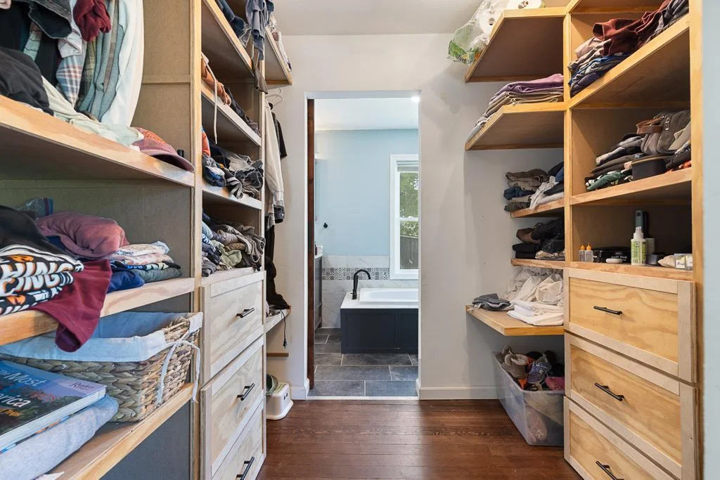 The large walk-in, walk-through closet