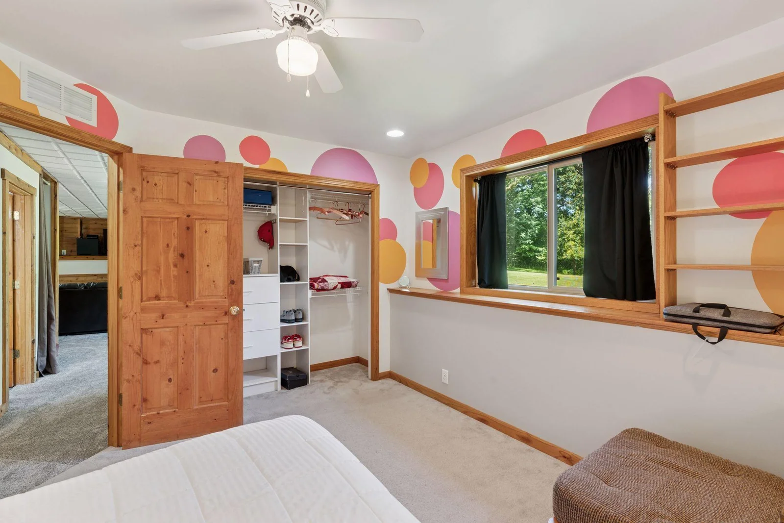 One of two bedroom located on the lower level
