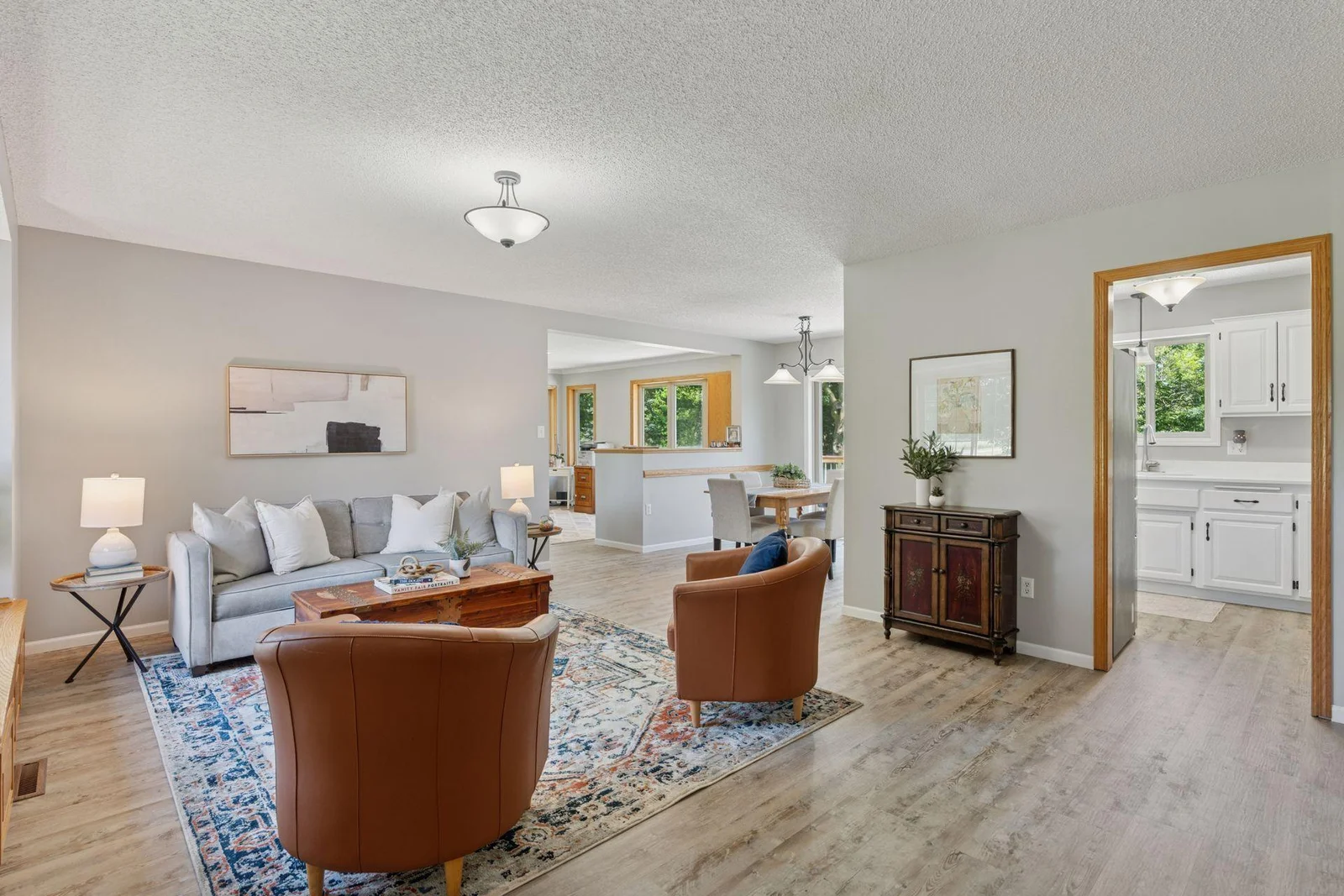 Main level living room greets you as you enter the home.