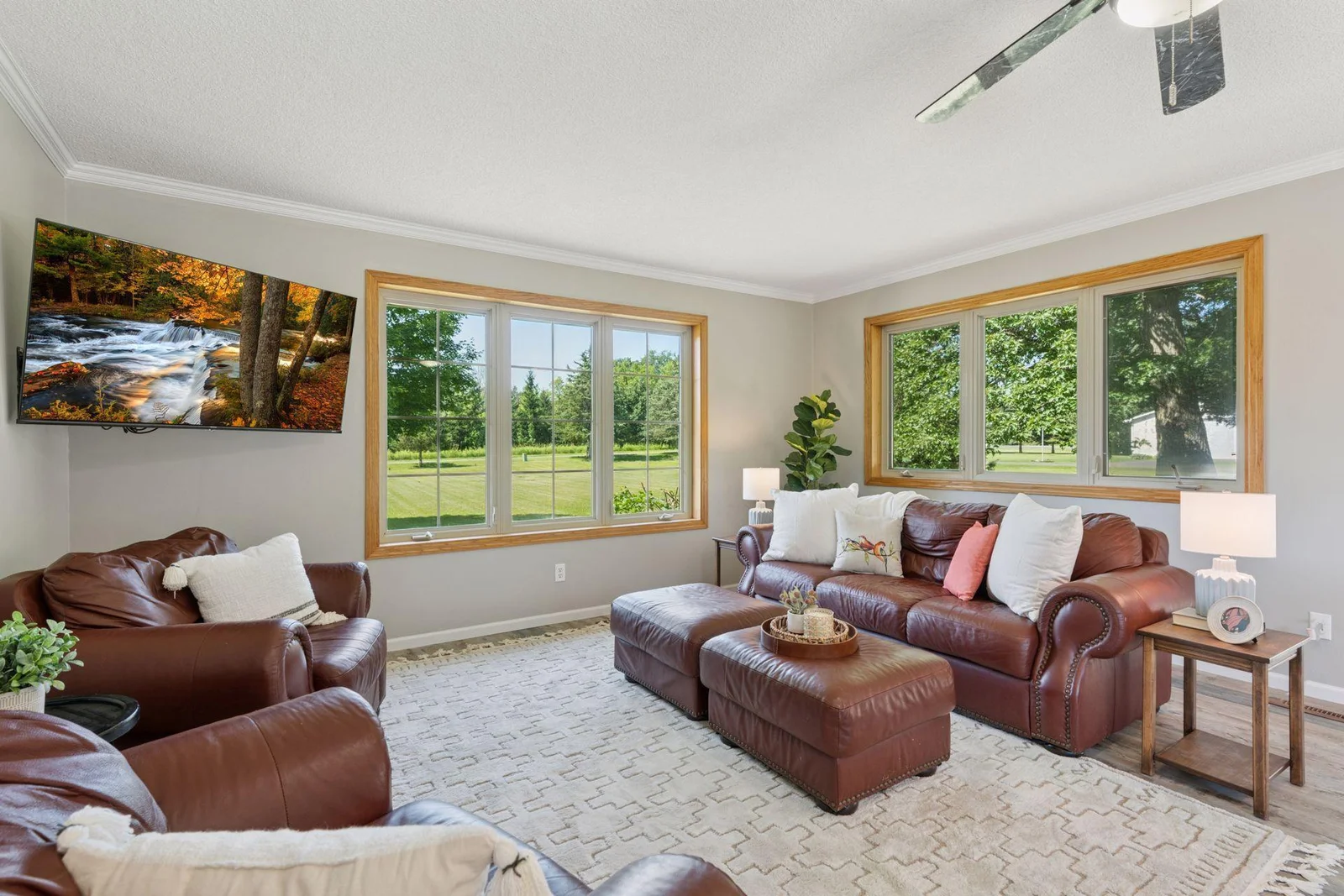 Family room addition with tons of windows and natural light