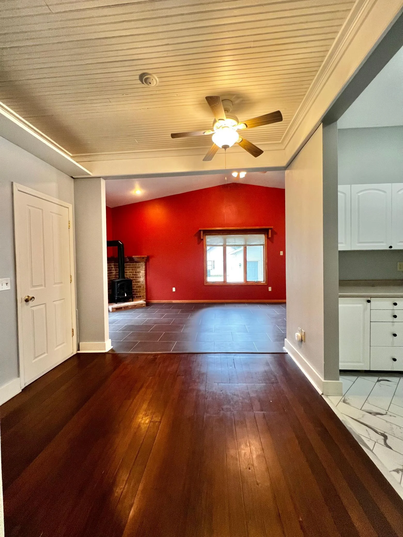 View of Basement Door, Family Room and Laundry Room.