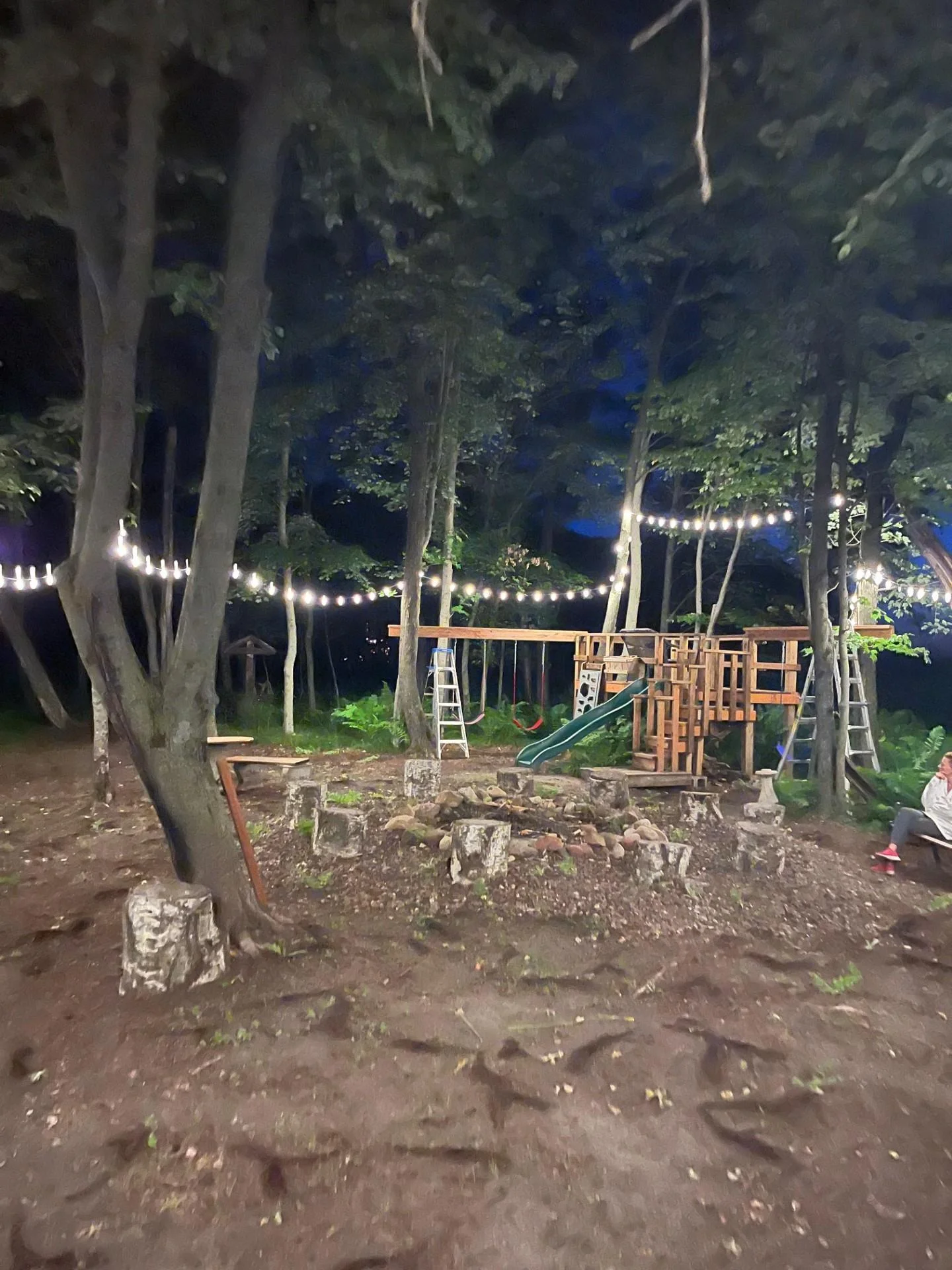 Playset lit up on "Princess Island"