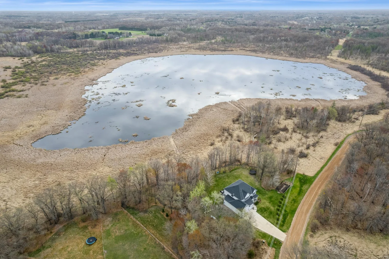 Aerial View of the WHOLE property and lake