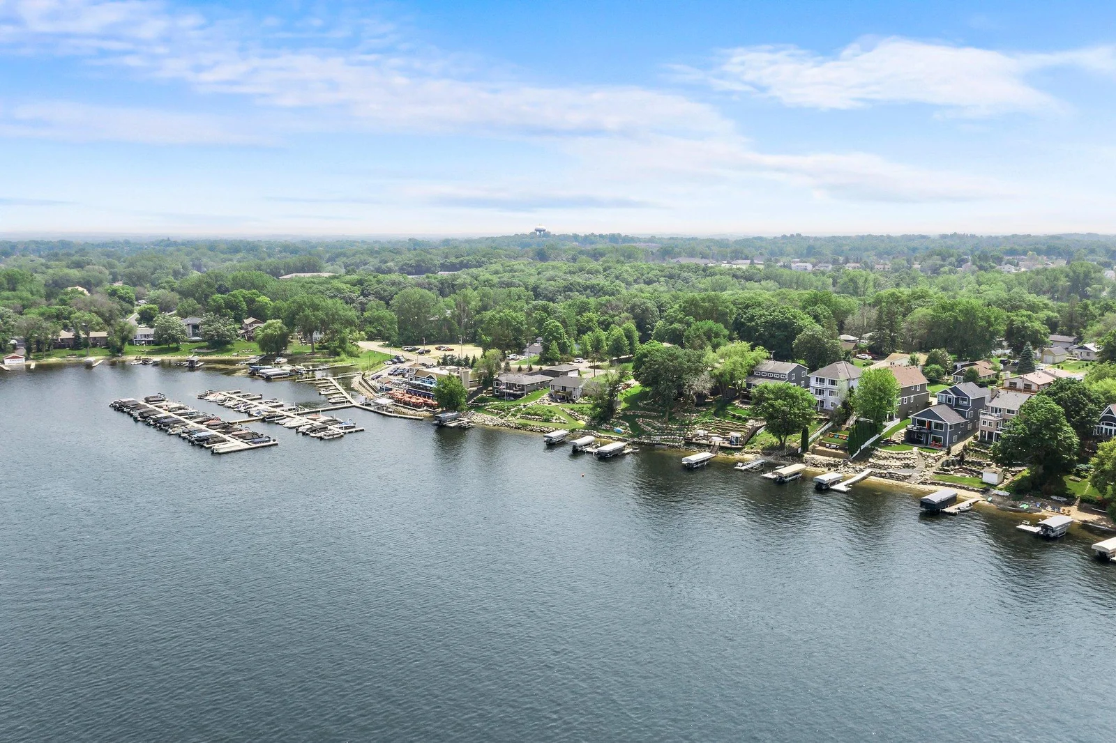 Home is right down the street from Charlie's lakefront restaurant
