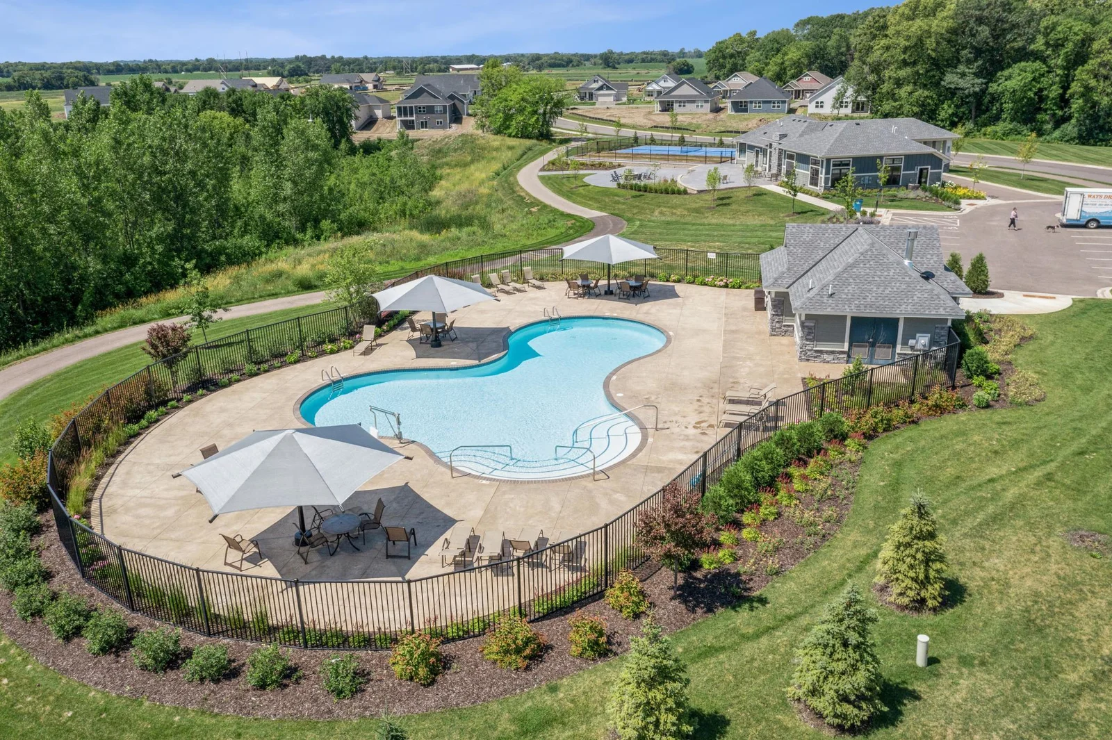 The pool located at the amenity center is perfect for those warm summer days and getting some exercise in