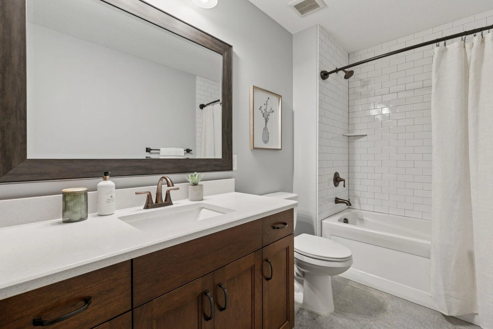 Full Bathroom Upper Level with custom tile shower surround