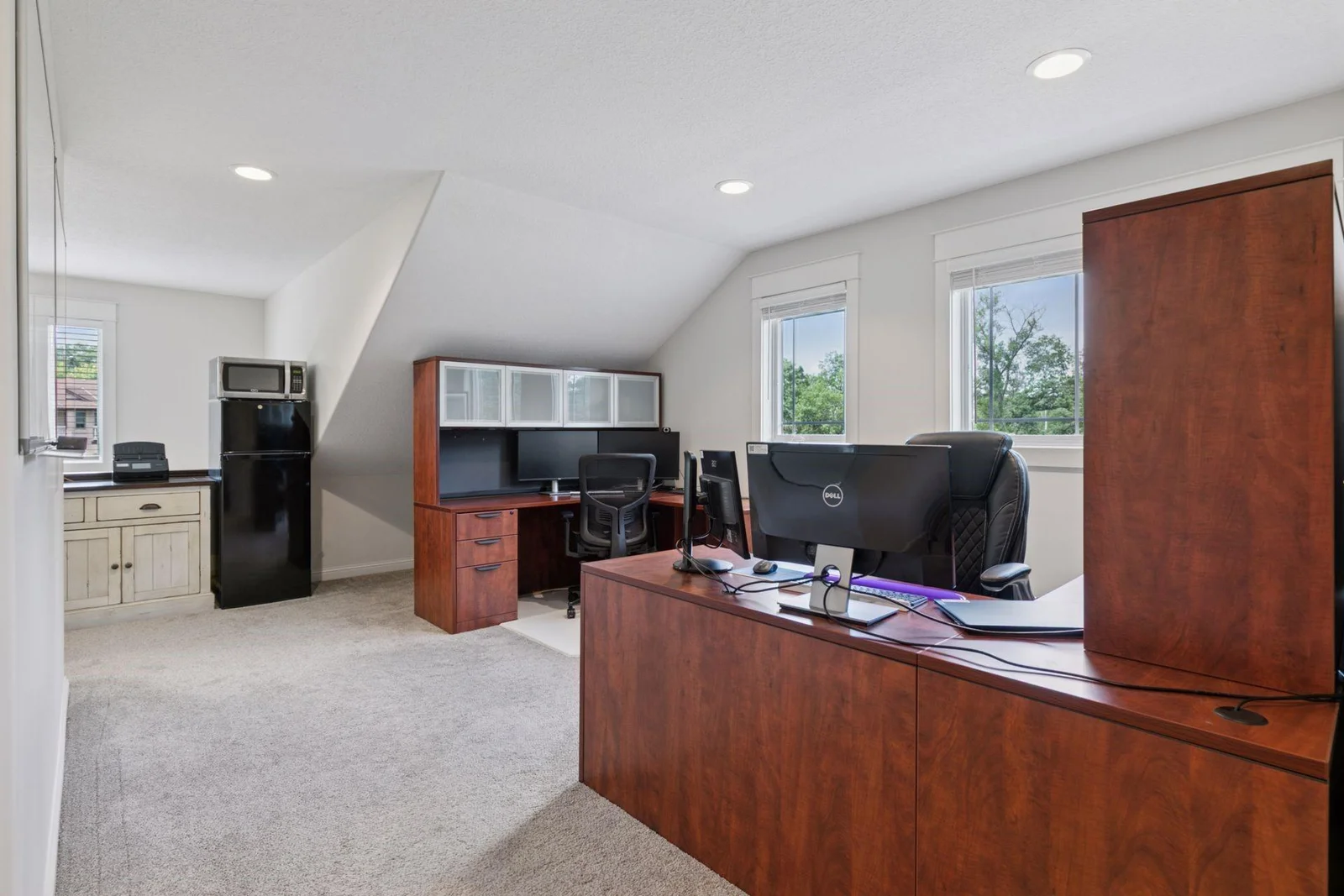 Massive Executive Office Upper Level with views of Lake, plenty of space to set up your business at home or working remote.