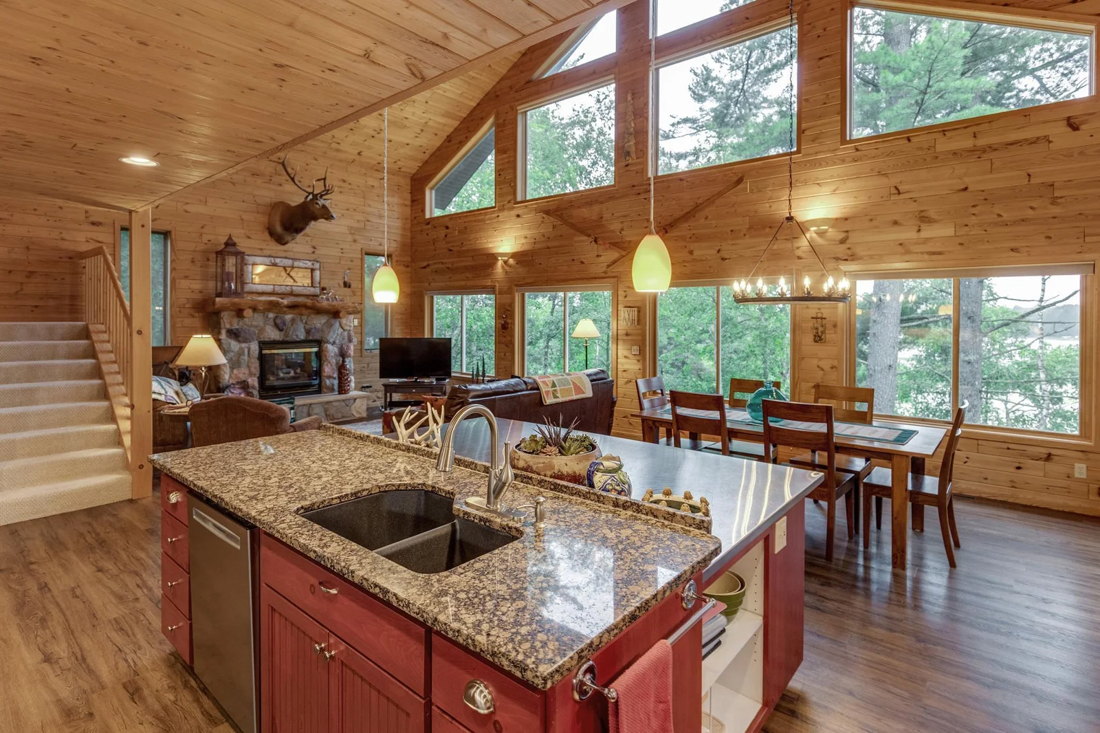 Kitchen with granite countertops