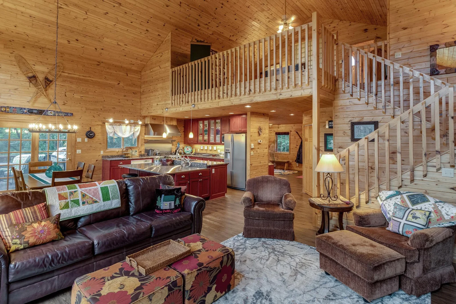 Living room with view of Loft