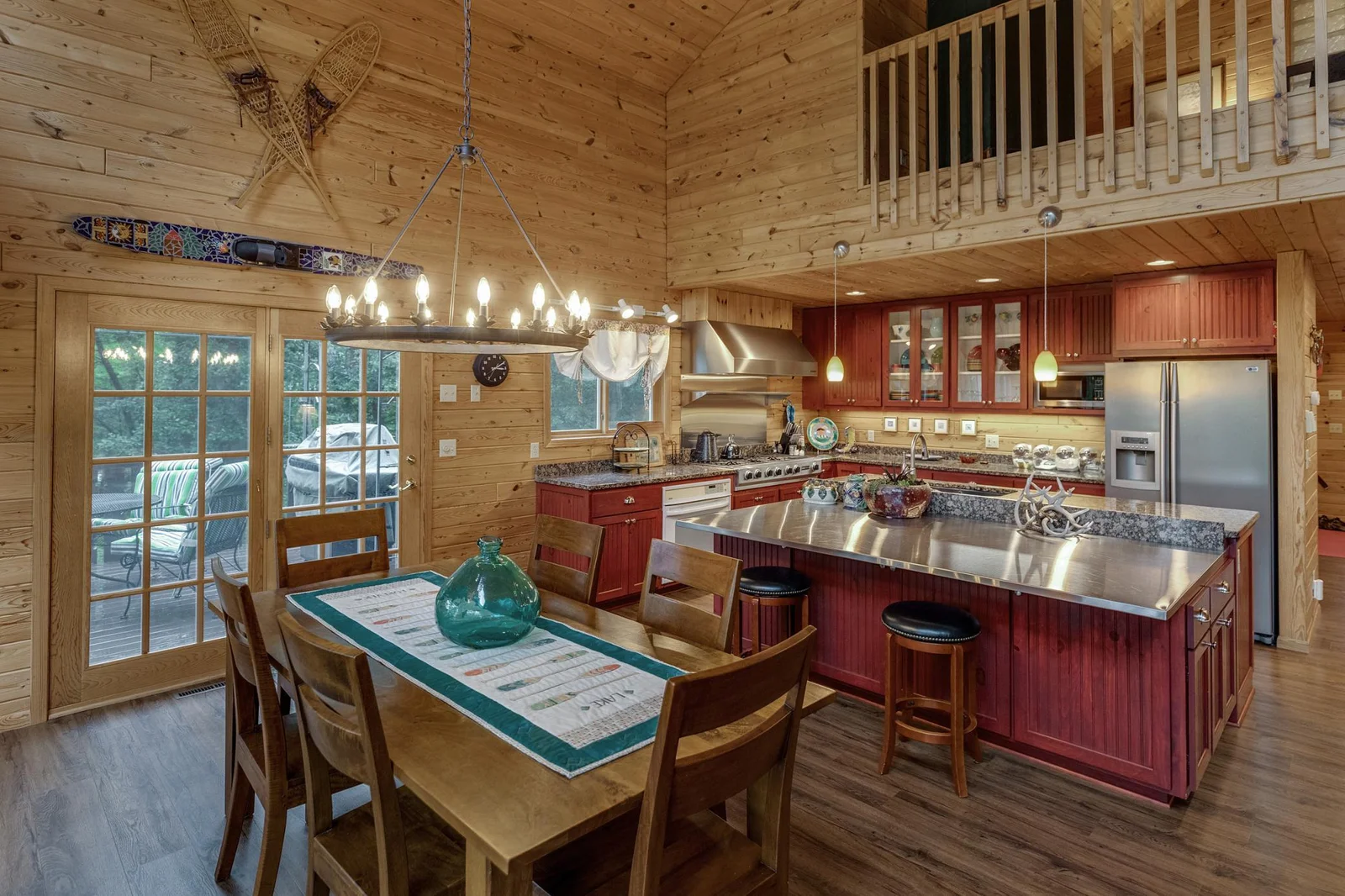 Kitchen with stainless countertop