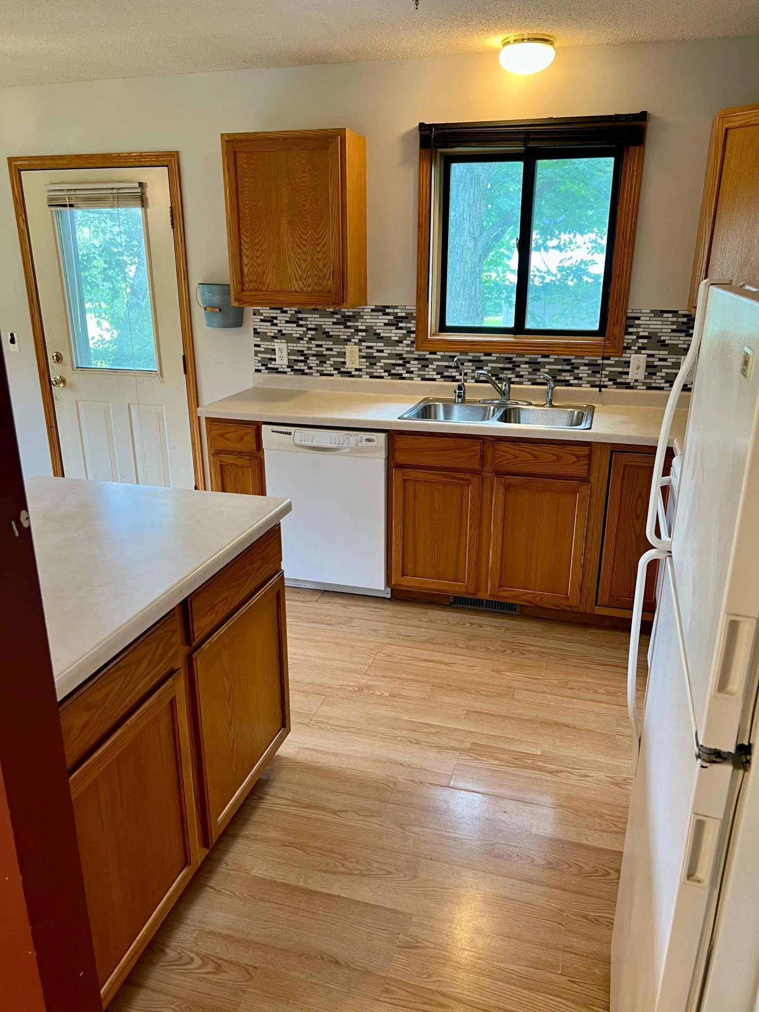 View of kitchen from family room